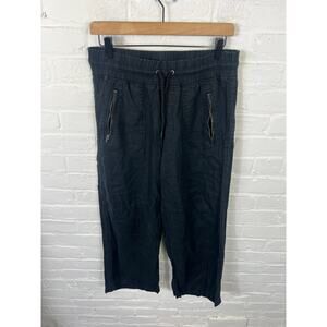 Athleta Women's Cabo Linen Jogger Pants Straight Leg Black Size 8 Petite